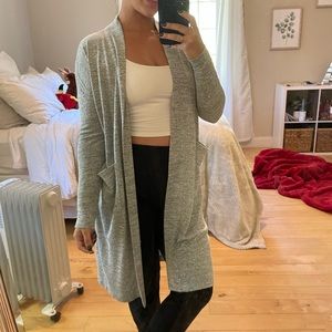 BANANA REPUBLIC | Grey Long Tie Cardigan